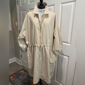 NWT J.Crew Beige Oversized Drawstring Coat Dress 2X